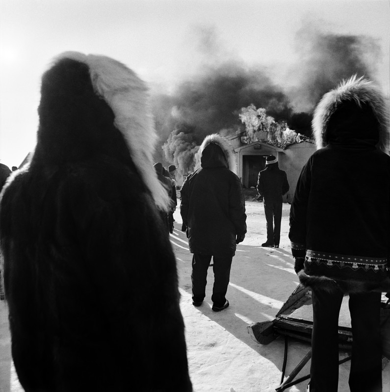 Schoolhouse fire, Selawik, Alaska, April 1974