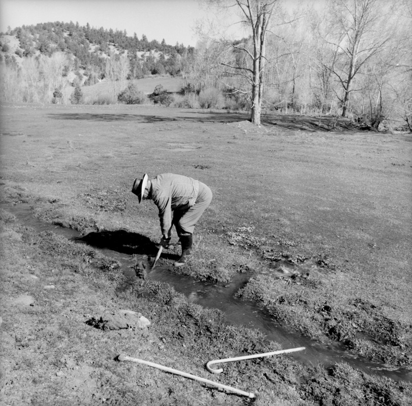 Jacobo irrigating, El Valle, New Mexico, 1979